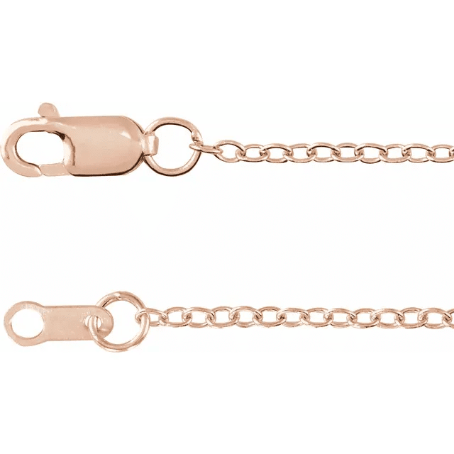 20" 14K Rose Gold 1.3mm Cable Chain