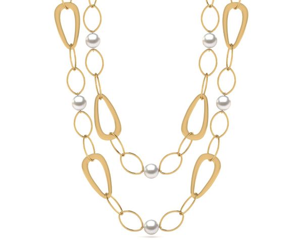 32 Inch South Sea Pearl Circle of Life Triangle Necklace