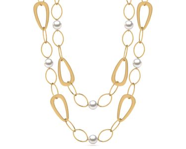32 Inch South Sea Pearl Circle of Life Triangle Necklace