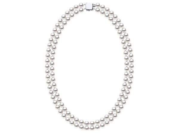 6.5-7.0 mm Double-Strand White Akoya Pearl Necklace