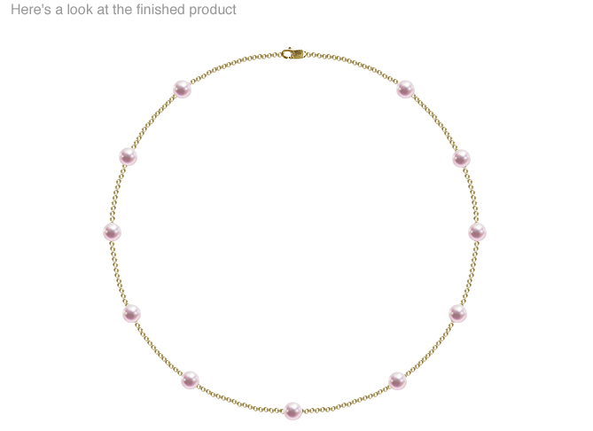 6.5 x 7mm AA Quality Japanese Akoya Cultured Pearl Tin Cup Necklace