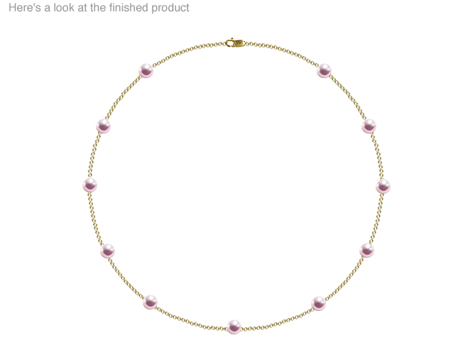 6.5 x 7mm AAA Quality Japanese Akoya Cultured Pearl Tin Cup Necklace