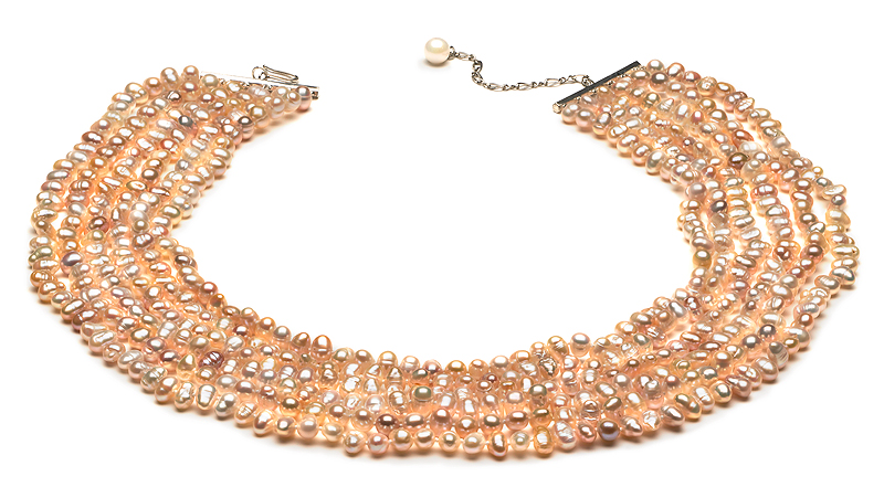6 Strand Biwa Multicolor Choker