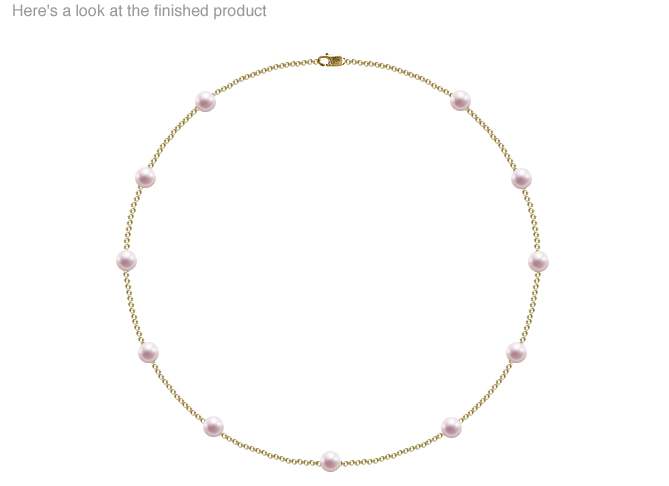 6 x 6.5mm A Quality Japanese Akoya Cultured Pearl Tin Cup Necklace