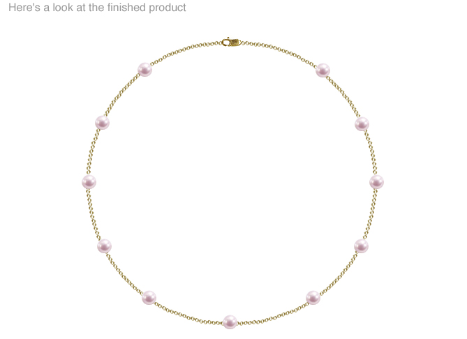 6 x 6.5mm A+ Quality Japanese Akoya Cultured Pearl Tin Cup Necklace