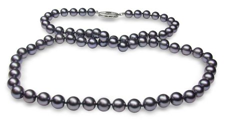 6 x 6.5mm Black Freshwater Cultured Pearl Necklace
