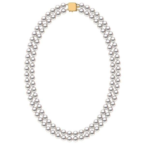 7.0-7.5 mm Double-Strand White Akoya Pearl Necklace