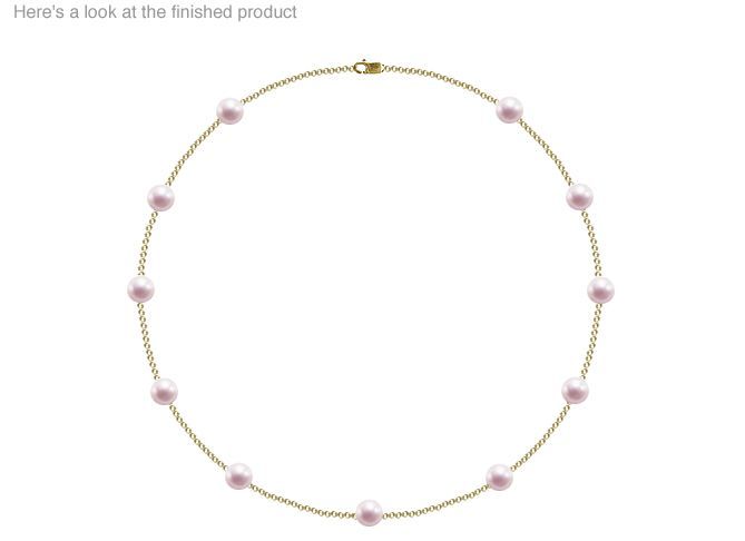 7.5 x 8 mm A Quality Japanese Akoya Cultured Pearl Tin Cup Necklace