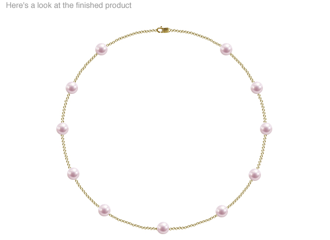 7.5 x 8 mm A+ Quality Japanese Akoya Cultured Pearl Tin Cup Necklace