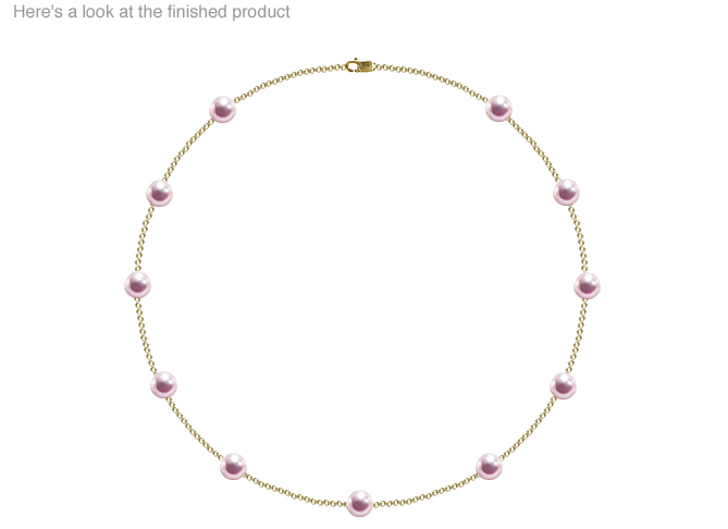 7.5 x 8 mm AAA Quality Japanese Akoya Cultured Pearl Tin Cup Necklace