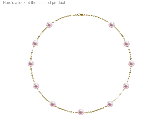 7 x 7.5mm AA Quality Japanese Akoya Cultured Pearl Tin Cup Necklace