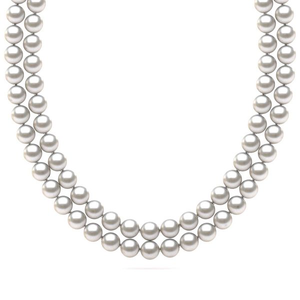 8.0 x 8.5mm Double-Strand White Akoya Pearl Necklace