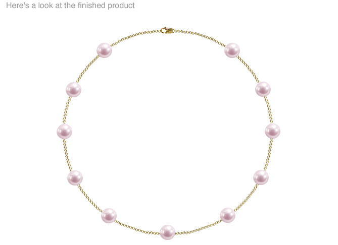 8.5 x 9mm A+ Quality Japanese Akoya Cultured Pearl Tin Cup Necklace