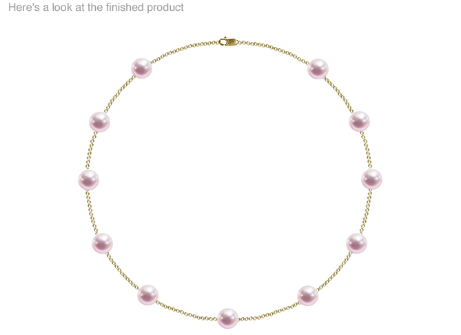 8.5 x 9mm AA Quality Japanese Akoya Cultured Pearl Tin Cup Necklace