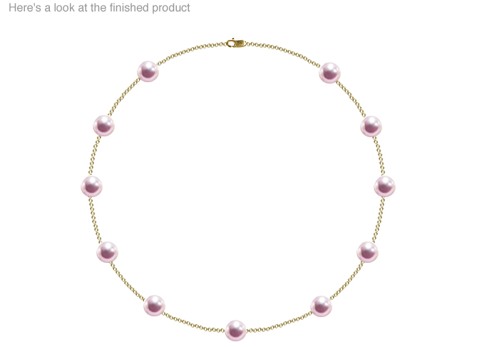 8.5 x 9mm AAA Quality Japanese Akoya Cultured Pearl Tin Cup Necklace
