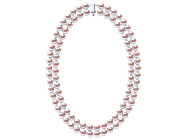8 x 9mm Lavender Freshwater Double Strand Pearl Choker