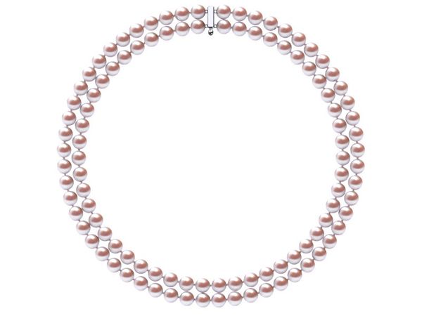 7 x 8mm Lavender Freshwater Double Strand Pearl Choker