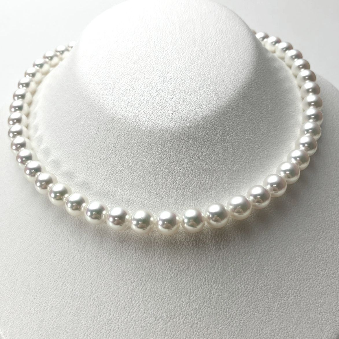 Natural White PSL Certified 7.0–7.5mm Akoya Cultured Pearl Necklace