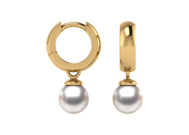 8mm Japanese Akoya Pearl Hoop Earring