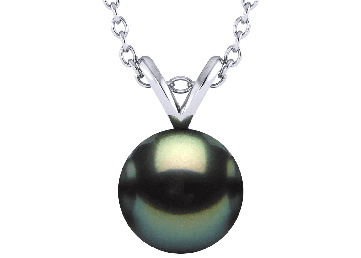 8mm Single V Black Tahitian Cultured Pearl Pendant