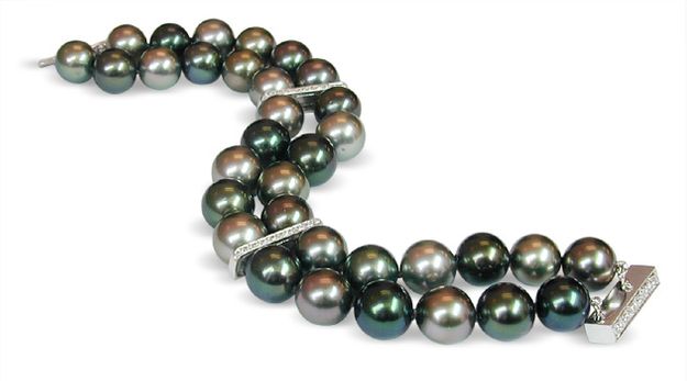 9.5x10 mm Multicolor Tahitian Double Strand Bracelet - 7 inches
