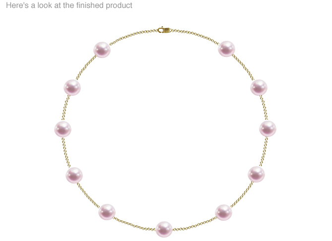 9 x 9.5mm AA Quality Japanese Akoya Cultured Pearl Tin Cup Necklace