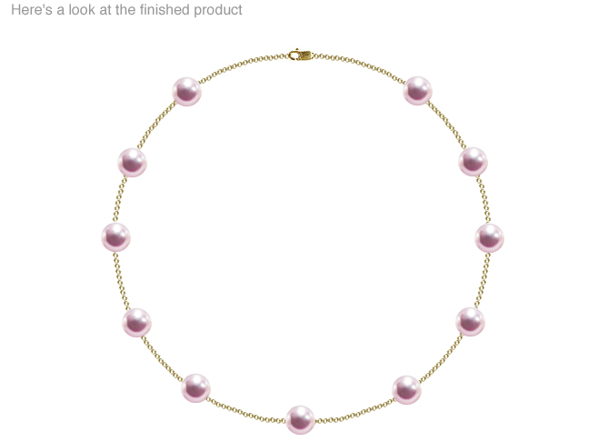 9 x 9.5mm AAA Quality Japanese Akoya Cultured Pearl Tin Cup Necklace