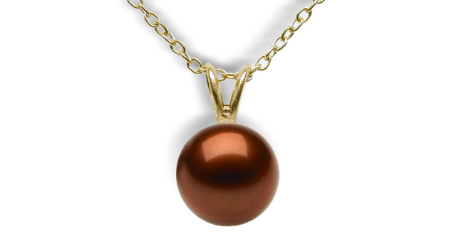 9mm Freshwater Mocha Single V Pendant