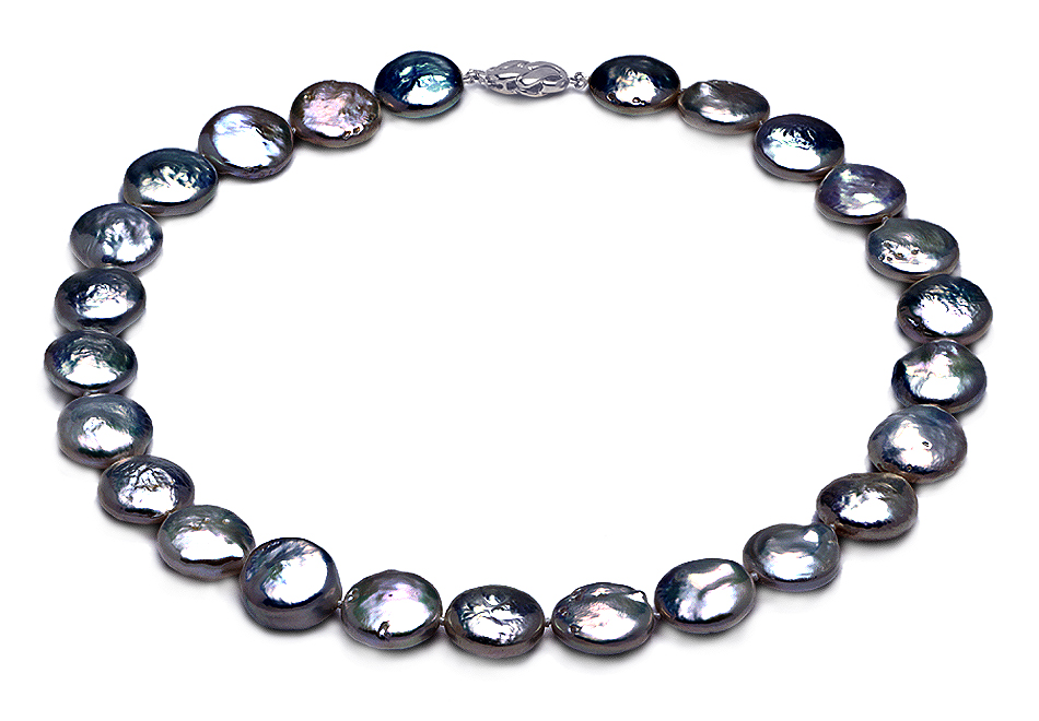 AAA 15 x 16mm Freshwater Coin Pearl Necklace