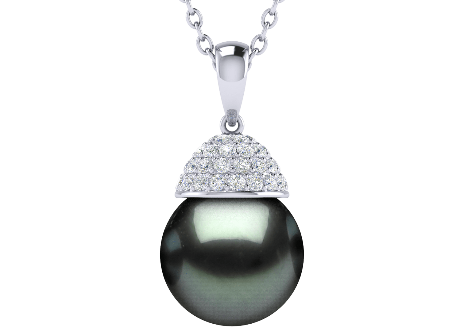 Acorn a Black Tahitian Cultured Pearl Pendant