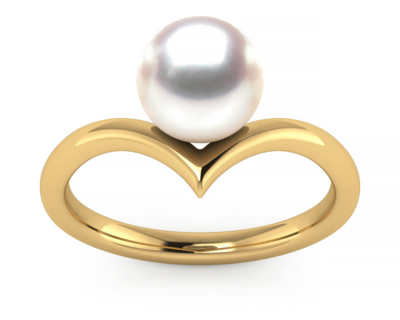 Akoya Pearl Heart Band Ring