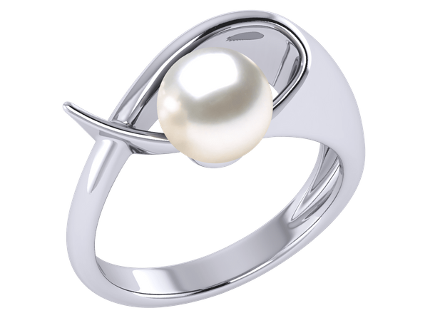 Anglefish a Japanese Akoya Cultured Pearl Ring