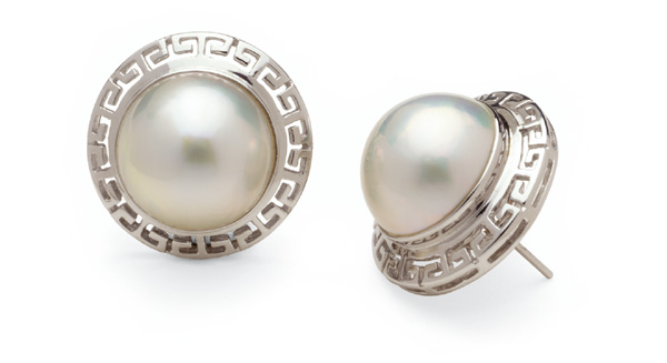 Aztec a Mabe Cultured Pearl Earring