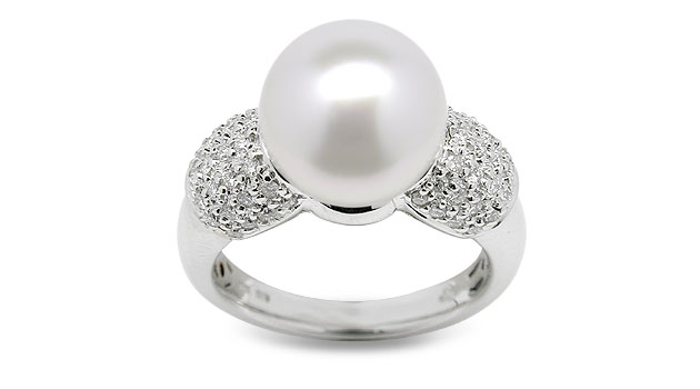 Bina a White South Sea Cultured Pearl Ring