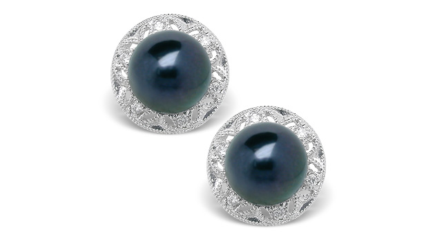 Black Pearl Earring Amira Akoya Cultured