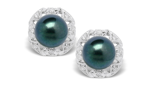 Black Pearl Earring Pallas Akoya Cultured