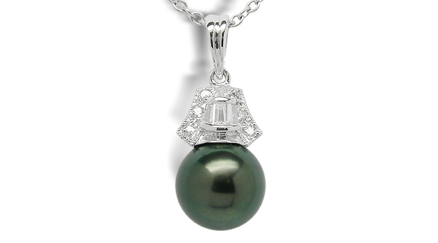 Black Pearl Pendant Casta Akoya Cultured