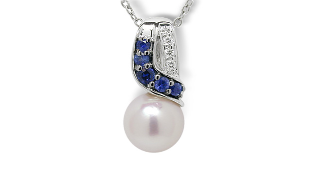 Blue Fin a Japanese Akoya Cultured Pearl Pendant