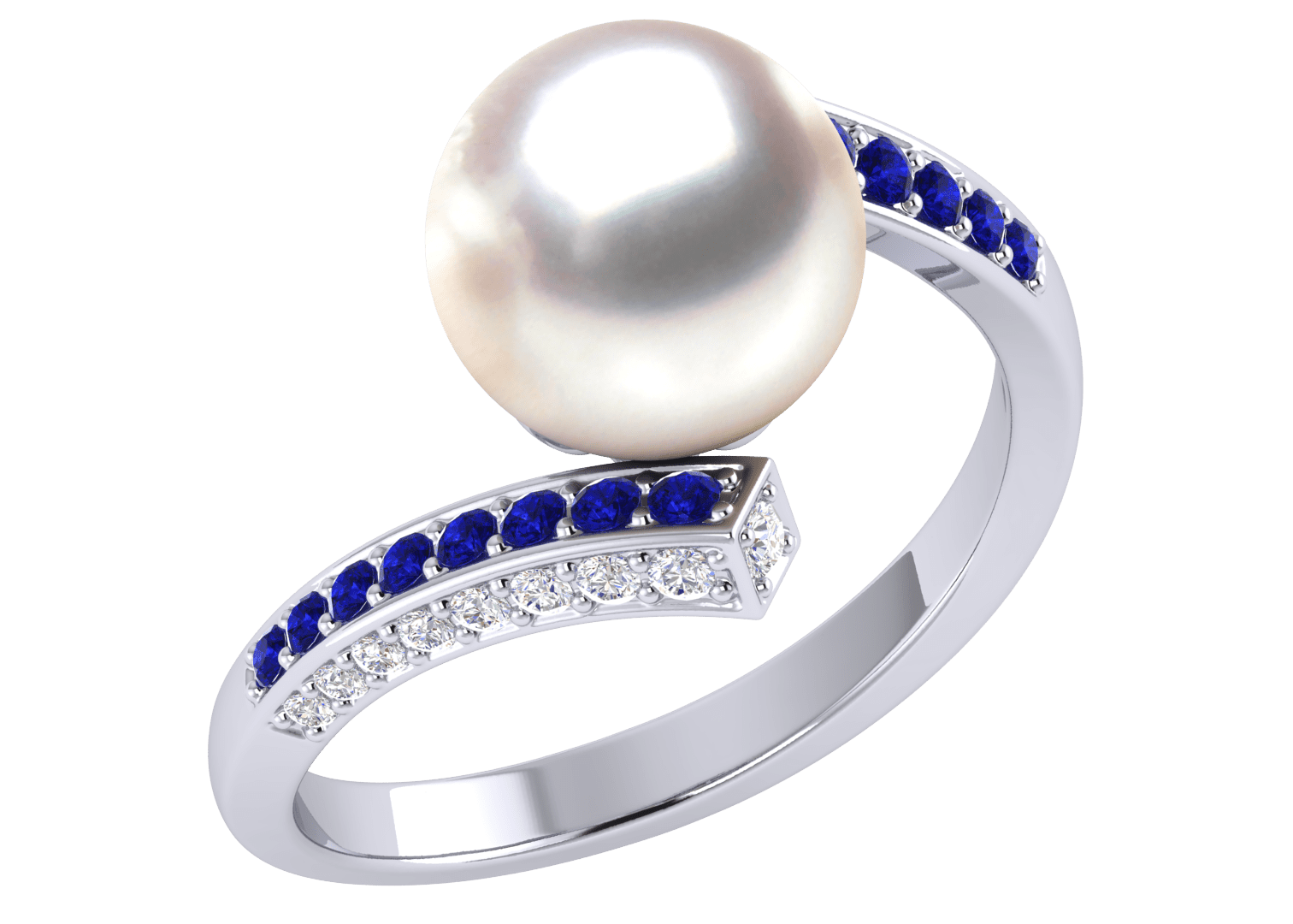 Blue Muse a Japanese Akoya Cultured Pearl Ring