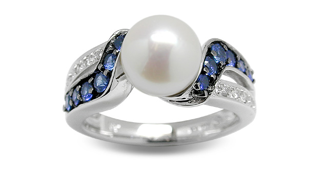 Bluefin a Japanese Akoya Cultured Pearl Ring