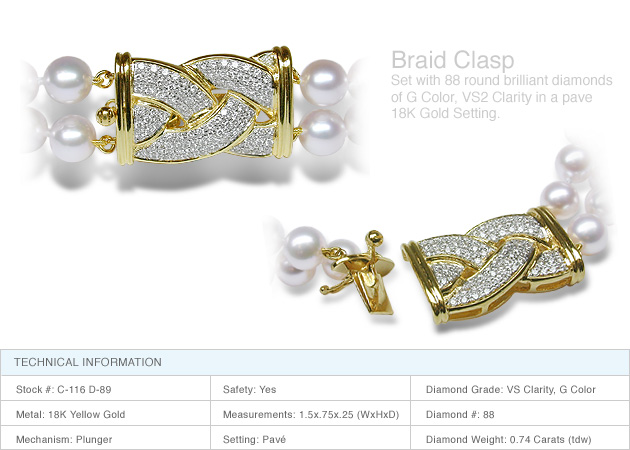Braid Clasp a 18K Gold and Diamond Clasp