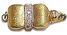 Brush 14K Gold and Diamond Buckle Clasp
