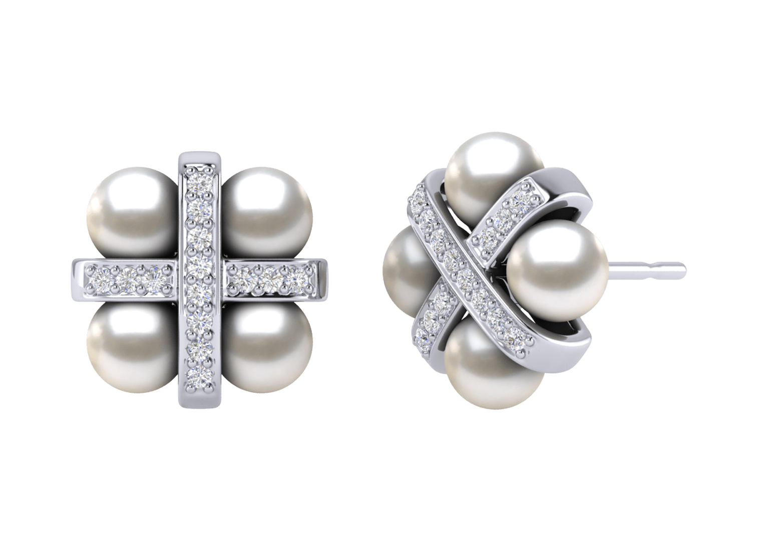 Calvary a Japanese Akoya Cultured Pearl Earring
