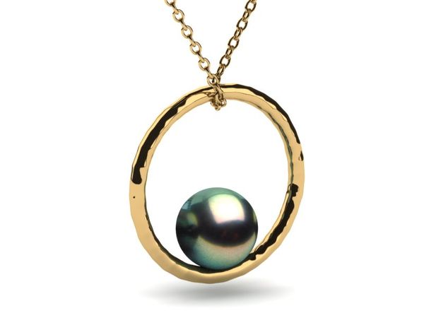Circle of Life Tahitian Pearl Peacock Pendant