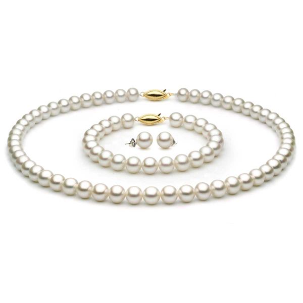 Complete set of AA Quality 7x7.5mm Japanese Akoya Pearls