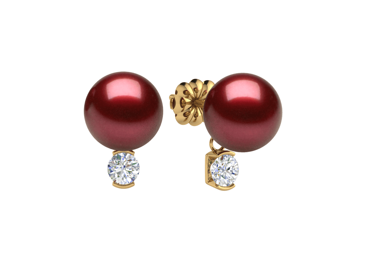 Cranberry Diamond Dangle Earrings