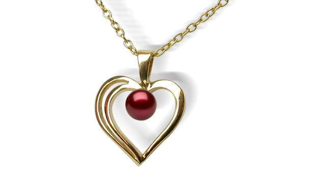 Cranberry Heart Pendant