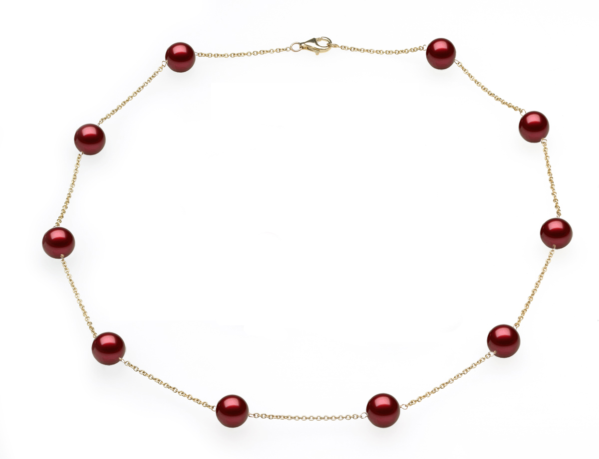 Cranberry Tin Cup Necklace