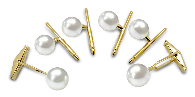 Cuff Links - Australian South Sea Cultured Pearl - 14K Gold