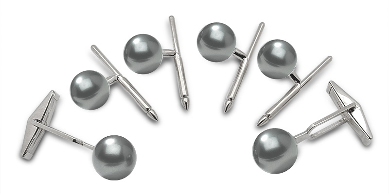 Cuff Links - Grey Tahitian Cultured Pearl - 14K Gold